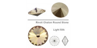 Swarowsky Rivoli Crystal 261 Light Silk 14mm